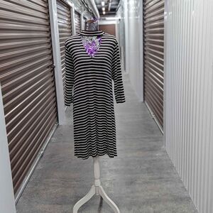 Black & White Whimsygoth Striped Trapeze‎ Dress Beetlejuice Plus Size 2X